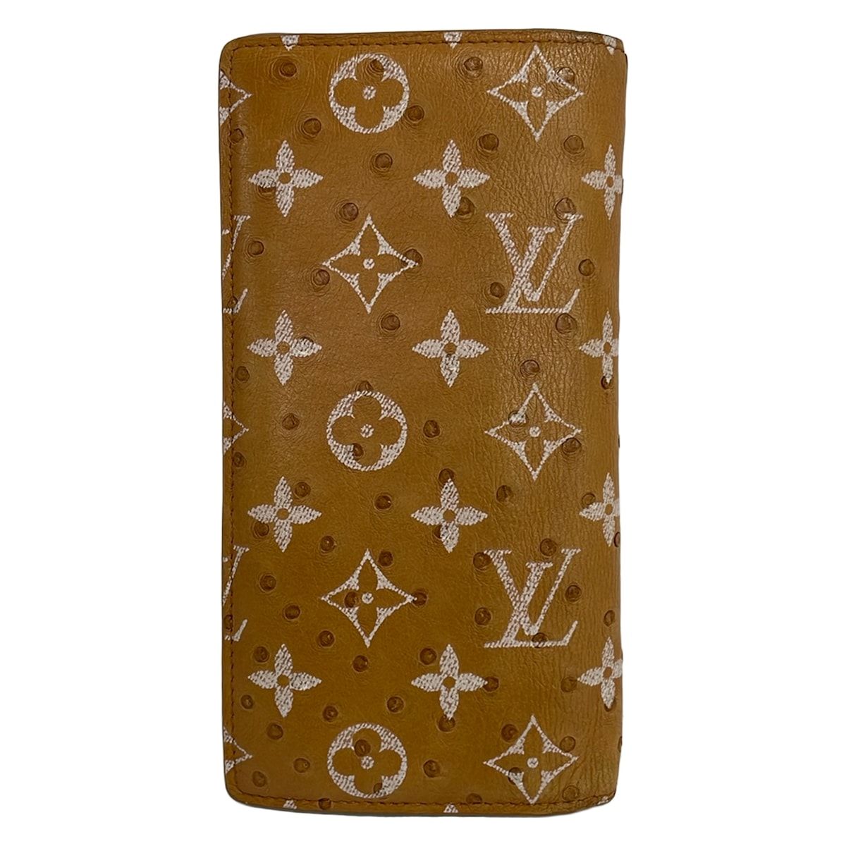 Louis Vuitton Wallet Portefeuille Brazza Orange Brown Leather — view 2