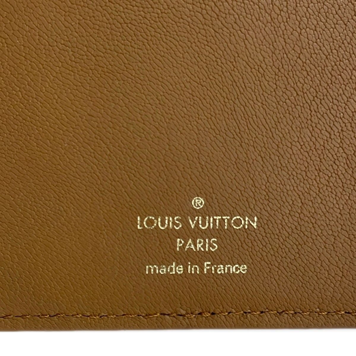 Louis Vuitton Wallet Portefeuille Brazza Orange Brown Leather — view 5