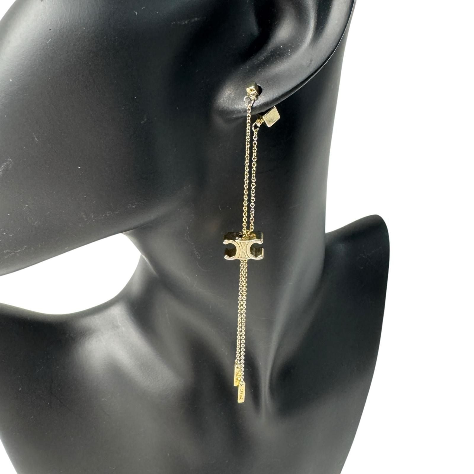 Celine Triomphe Long Chain Earrings