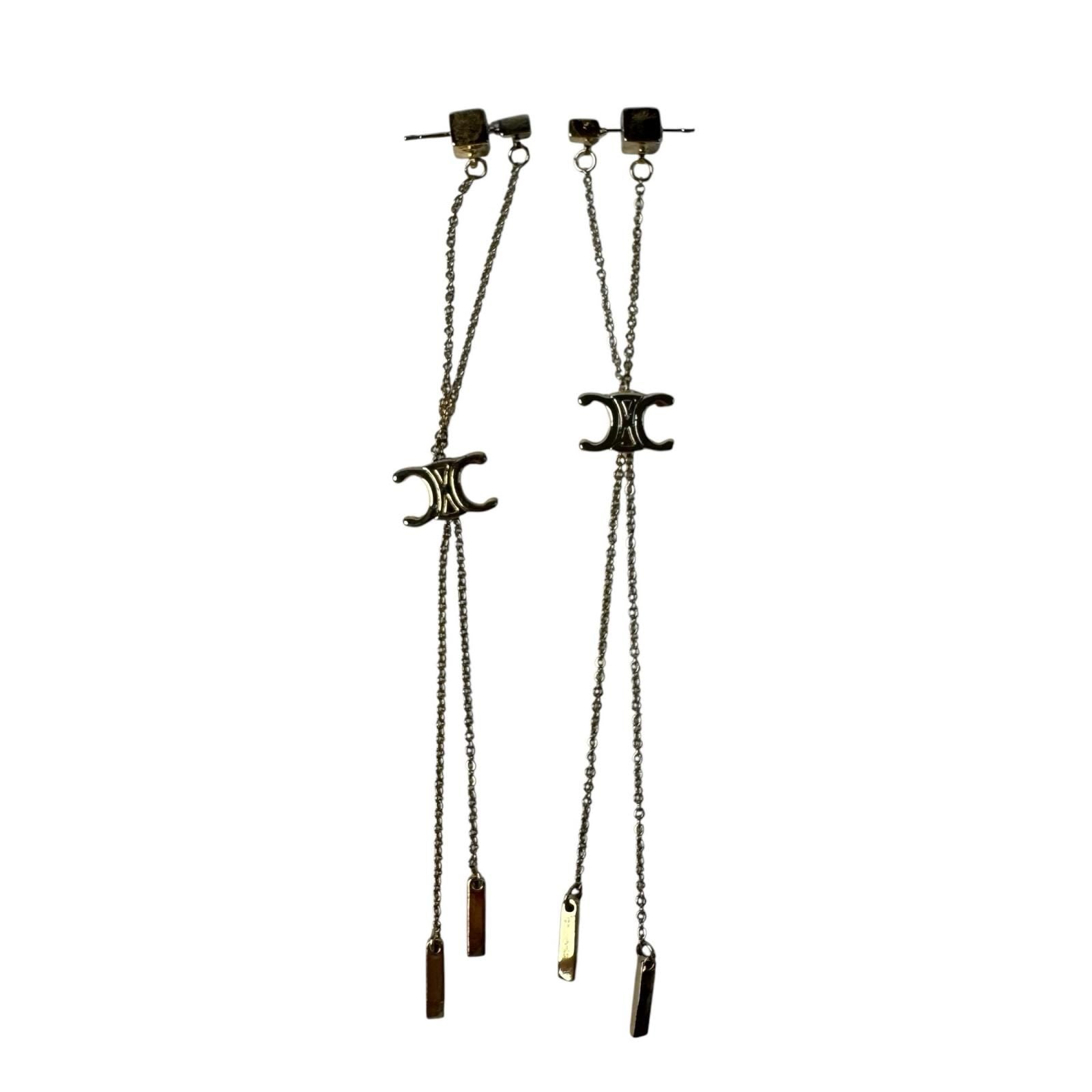 Celine Triomphe Long Chain Earrings — view 3