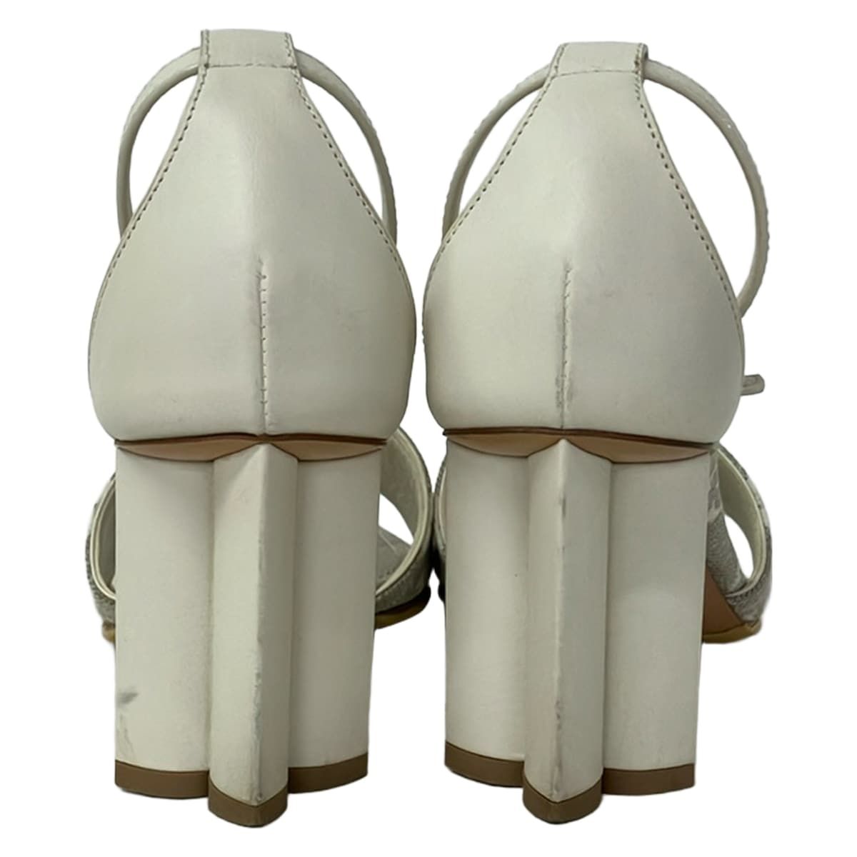 Louis Vuitton Sandals 36 Silhouette Line Gray Ivory Monogram Leather — view 3