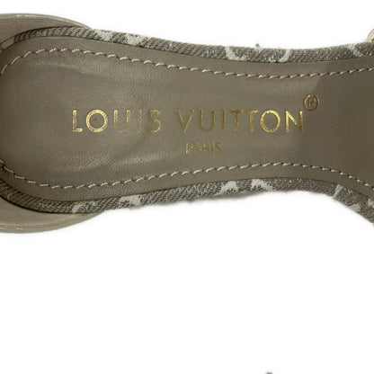 Louis Vuitton Sandals 36 Silhouette Line Gray Ivory Monogram Leather — view 5