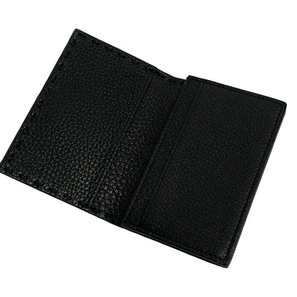 Fendi Business Card Holder Black Leather — view 3