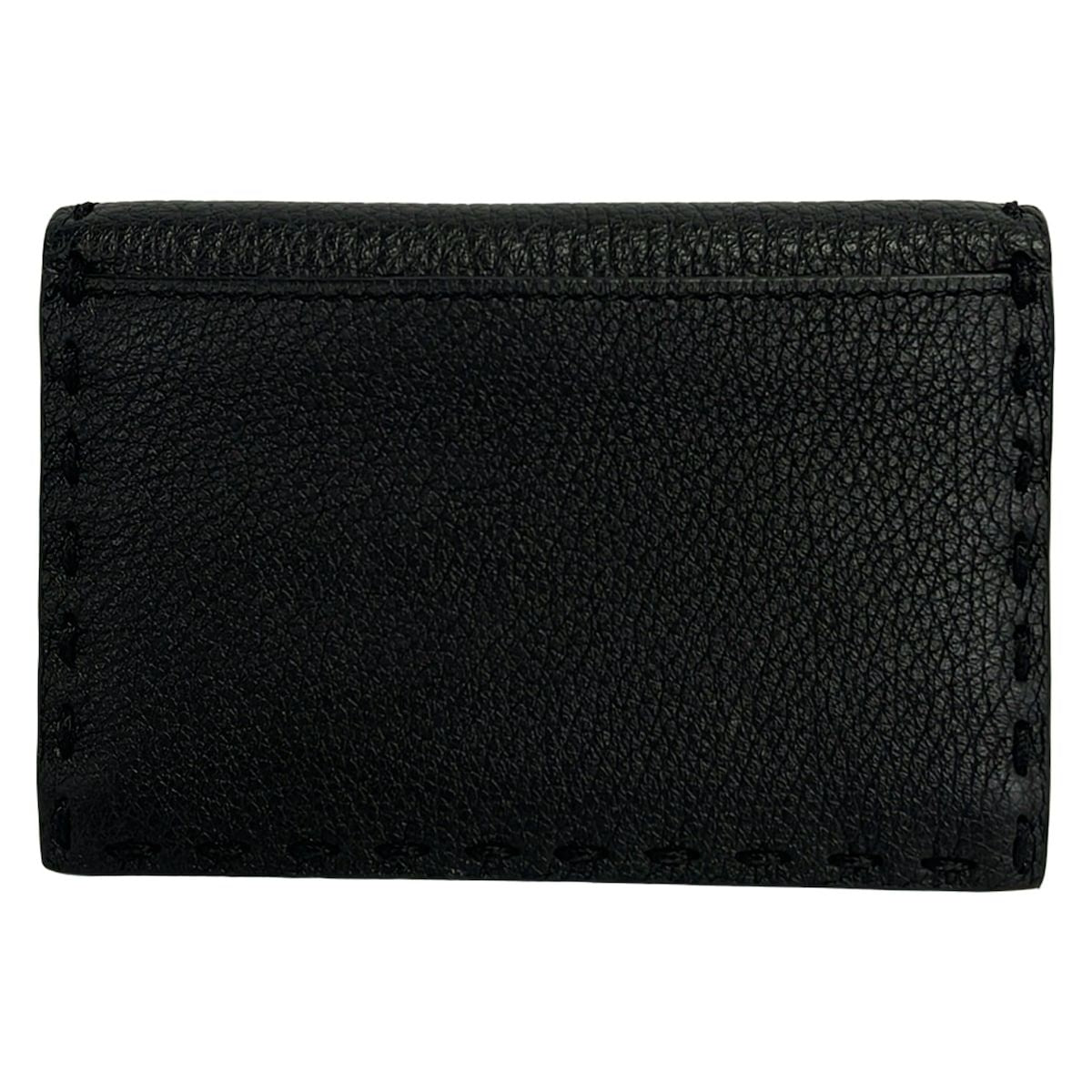 Fendi Business Card Holder Black Leather — view 2