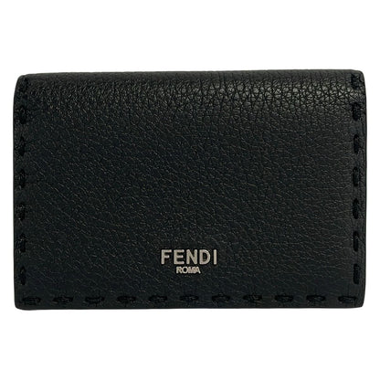 Fendi Business Card Holder Black Leather