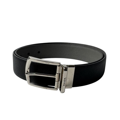 Prada Saffiano Leather Reversible Belt 90 36 Black