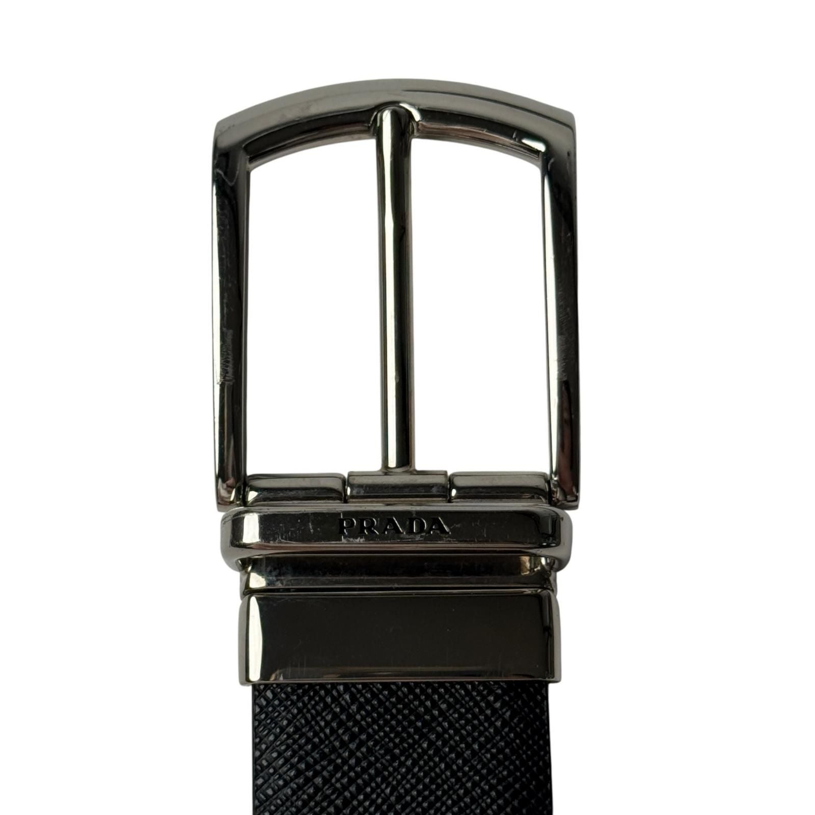 Prada Saffiano Leather Reversible Belt 90 36 Black — view 4