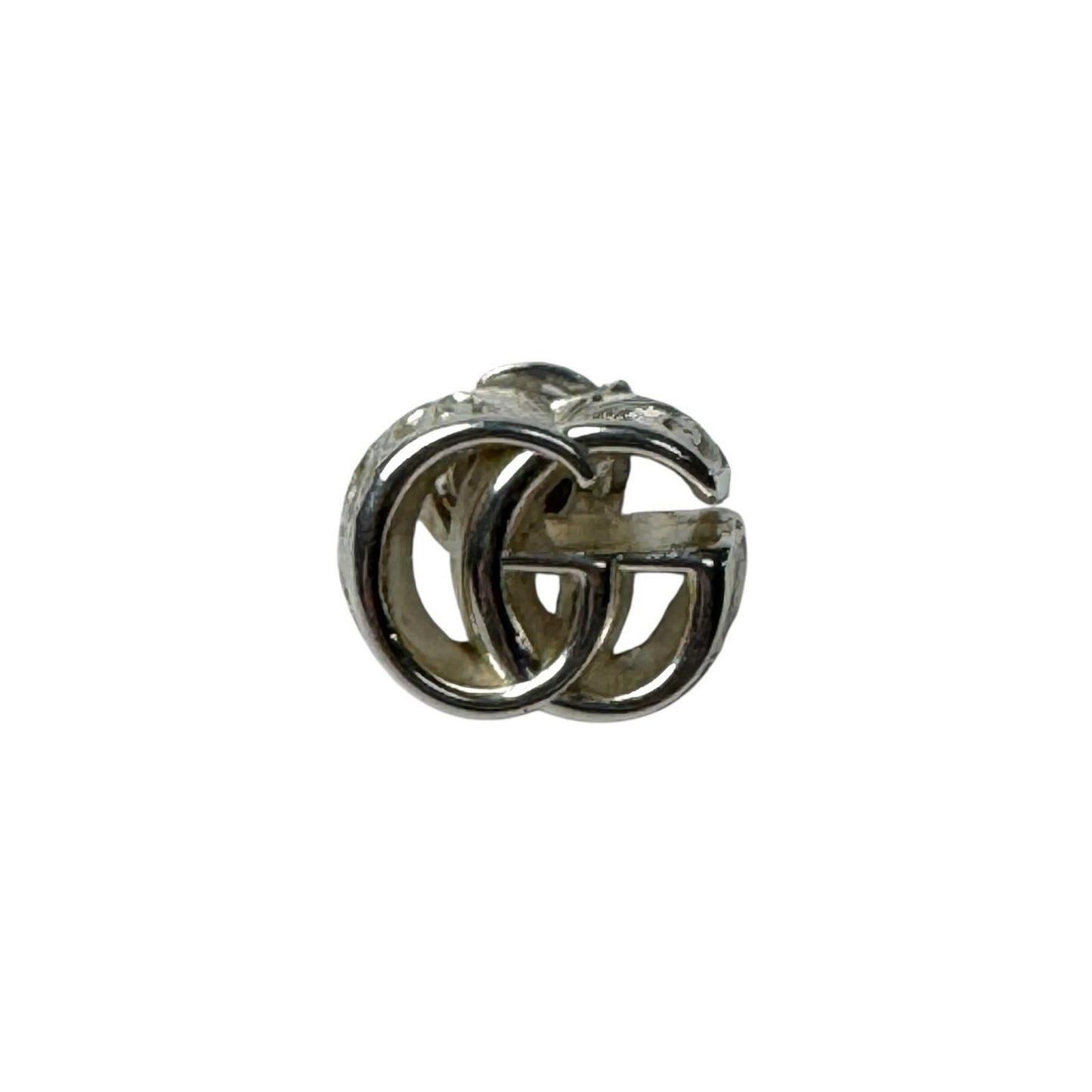 Gucci Single Studded Earrings Double Logo Silver