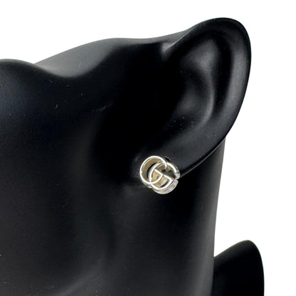 Gucci Single Studded Earrings Double Logo Silver — view 2