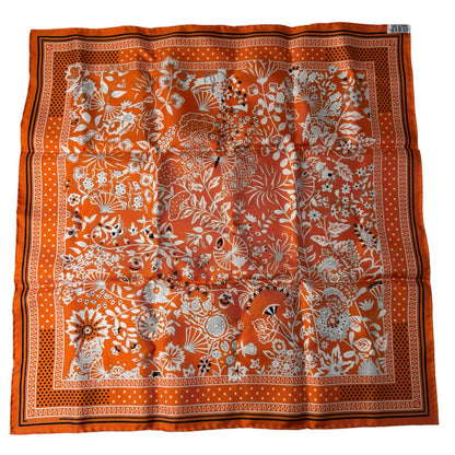 Hermes Carre 55 Flower Blooming Fabric Silk Scarf Bandana — view 2