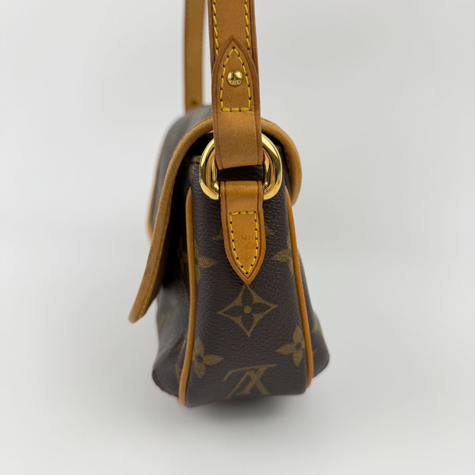 Louis Vuitton Tikal PM Shoulder Bag Monogram Canvas Leather Brown Gold Vintage — view 4