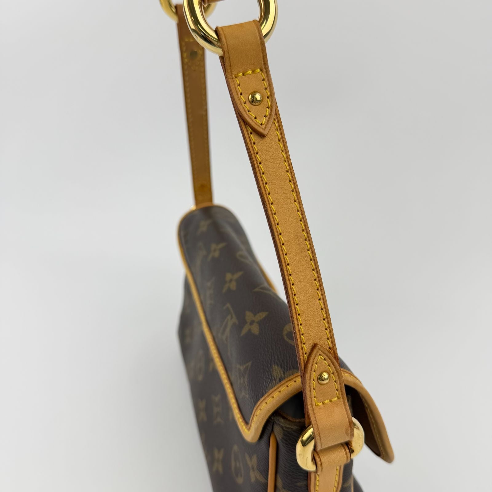 Louis Vuitton Tikal PM Shoulder Bag Monogram Canvas Leather Brown Gold Vintage — view 7
