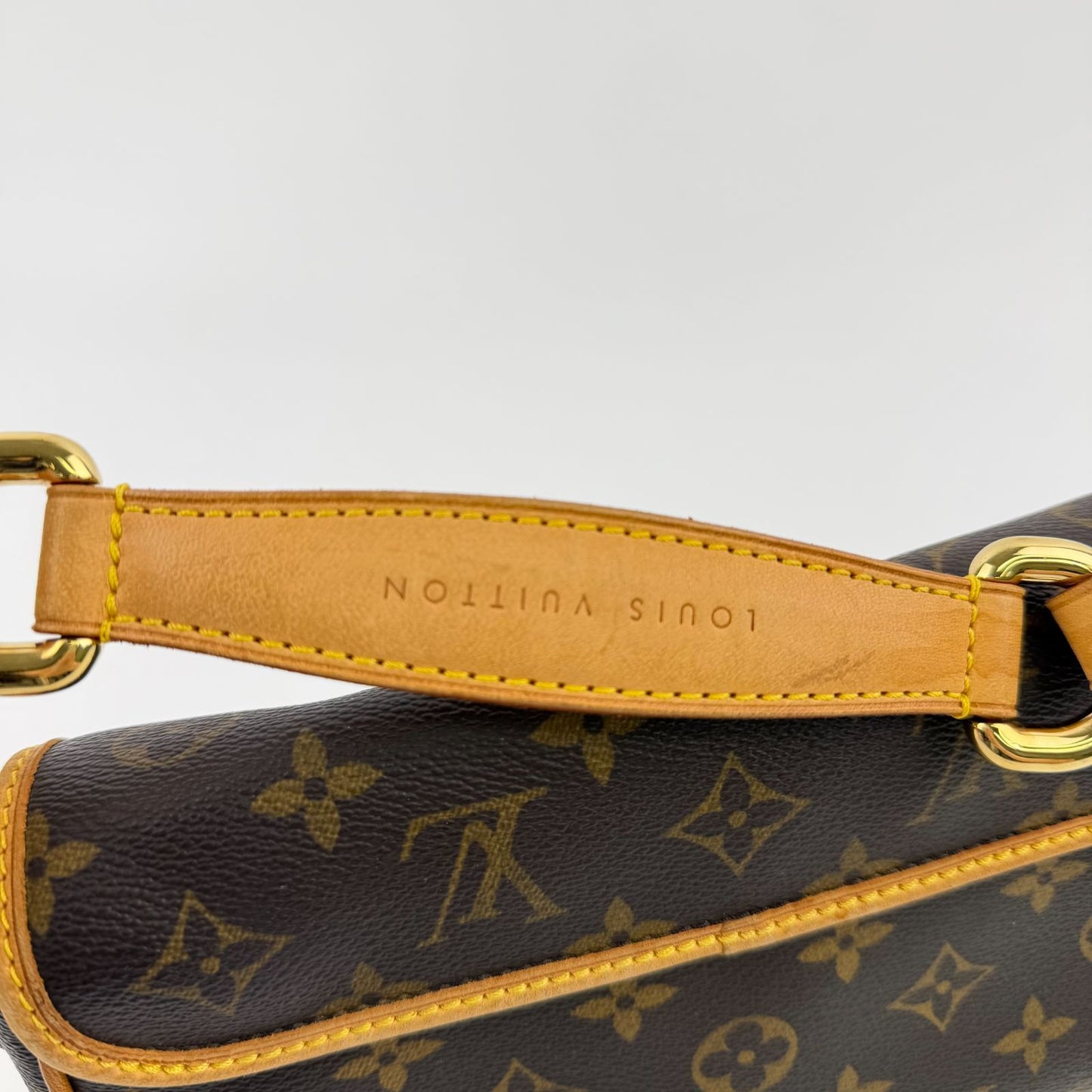 Louis Vuitton Tikal PM Shoulder Bag Monogram Canvas Leather Brown Gold Vintage — view 8