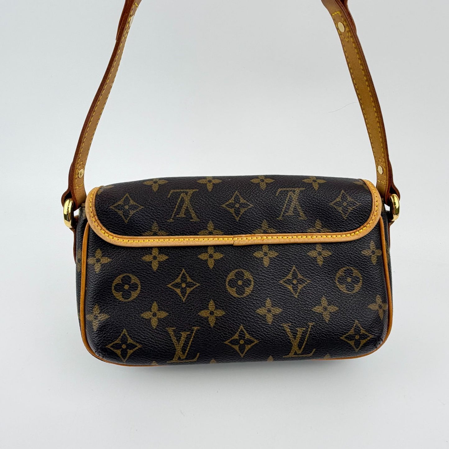 Louis Vuitton Tikal PM Shoulder Bag Monogram Canvas Leather Brown Gold Vintage — view 3