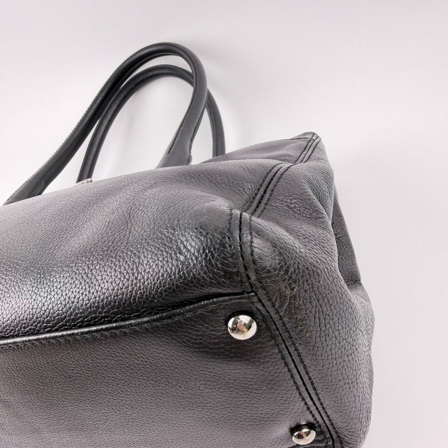 Chanel CC Logo Executive 2.55 Tote Leather Black Silver Vintage — view 7