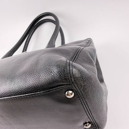 Chanel CC Logo Executive 2.55 Tote Leather Black Silver Vintage — view 7