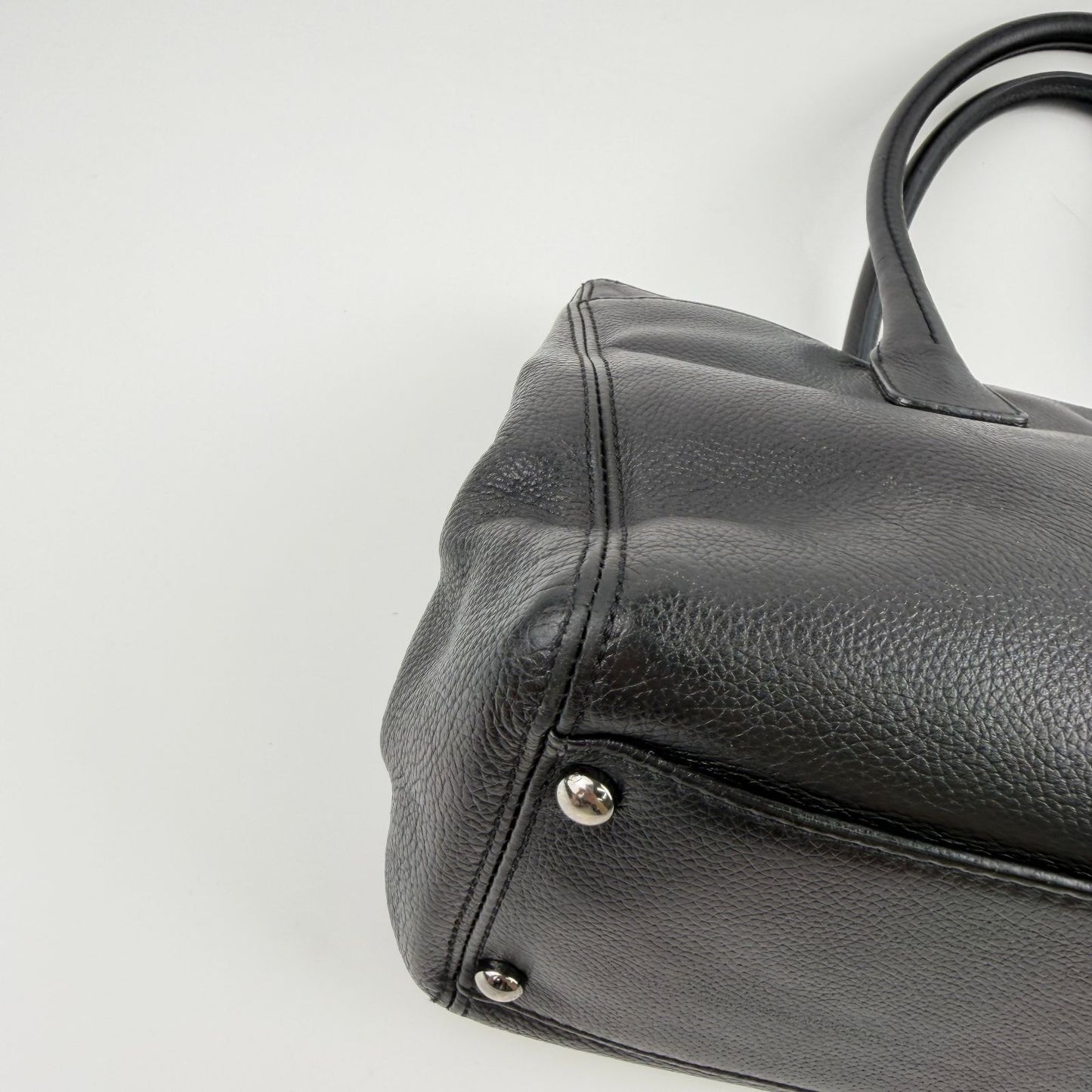 Chanel CC Logo Executive 2.55 Tote Leather Black Silver Vintage — view 6