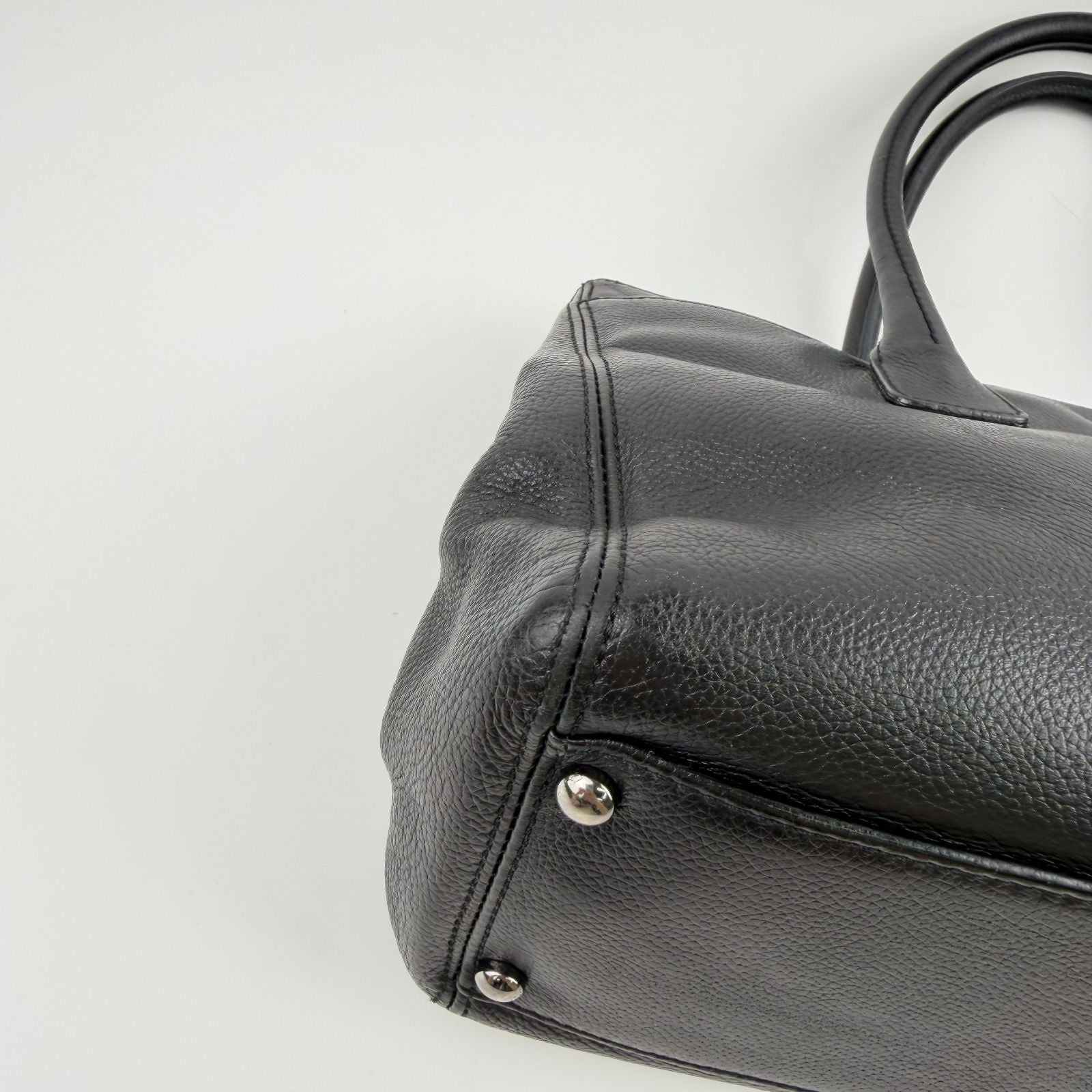 Chanel CC Logo Executive 2.55 Tote Leather Black Silver Vintage — view 6