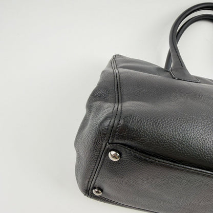 Chanel CC Logo Executive 2.55 Tote Leather Black Silver Vintage — view 6