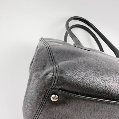 Chanel CC Logo Executive 2.55 Tote Leather Black Silver Vintage — view 8