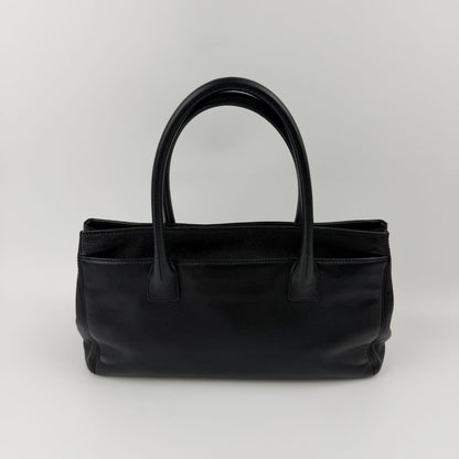 Chanel CC Logo Executive 2.55 Tote Leather Black Silver Vintage — view 2