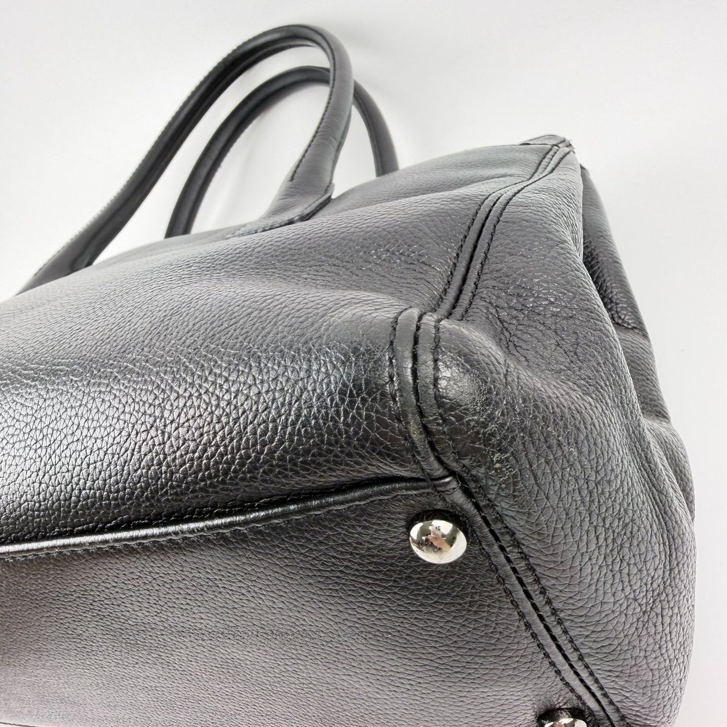Chanel CC Logo Executive 2.55 Tote Leather Black Silver Vintage — view 9