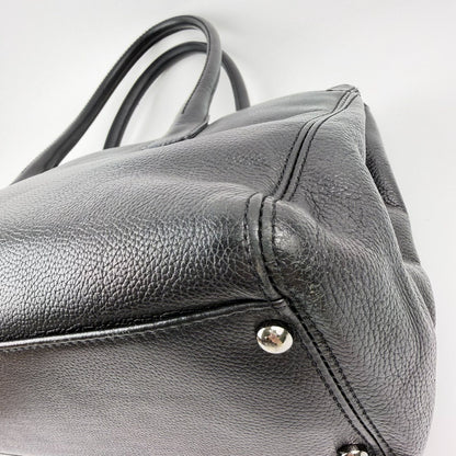 Chanel CC Logo Executive 2.55 Tote Leather Black Silver Vintage — view 9