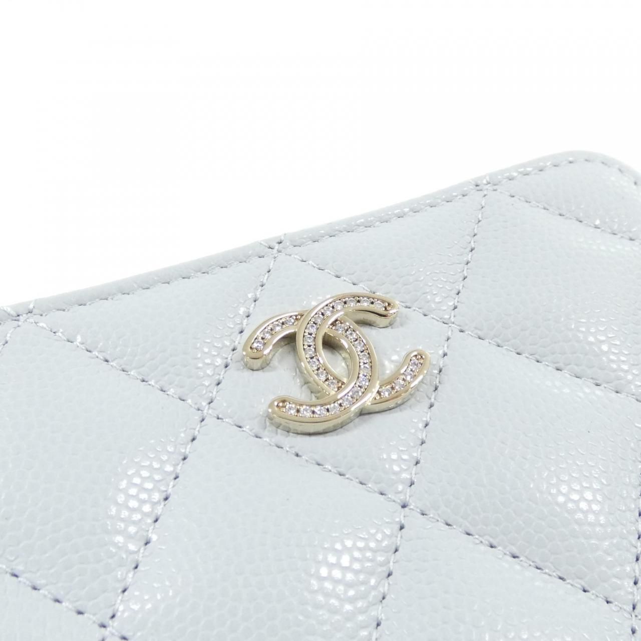 Chanel Coin Case Coin Purse Blue — view 4