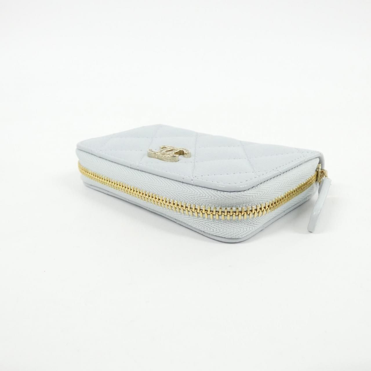 Chanel Coin Case Coin Purse Blue — view 3