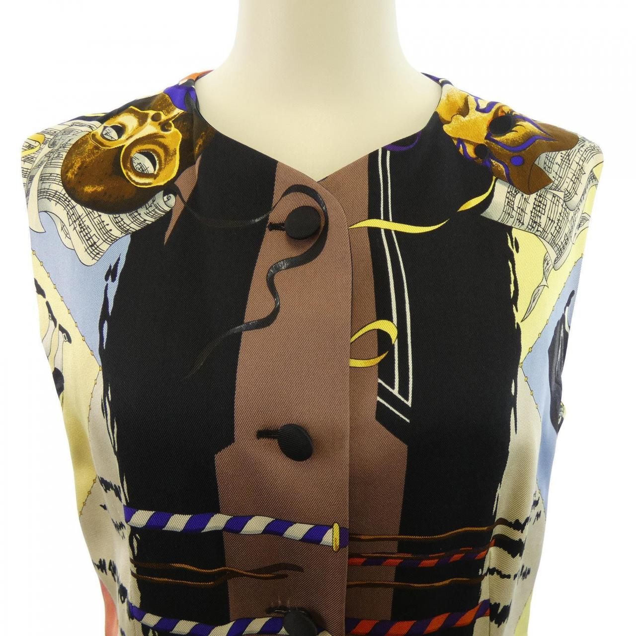 Hermes Vintage le Carnaval de Venise Twill Lane Vest — view 6