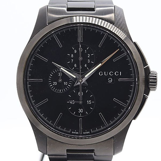 Gucci Box with Frame Timeless 126.2 SS Quartz Chronograph Black Dial Watch