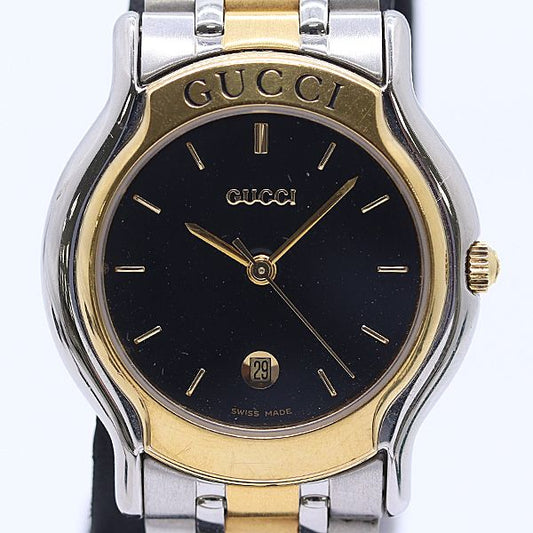 Gucci Quartz Black Dial Date Combination Watch