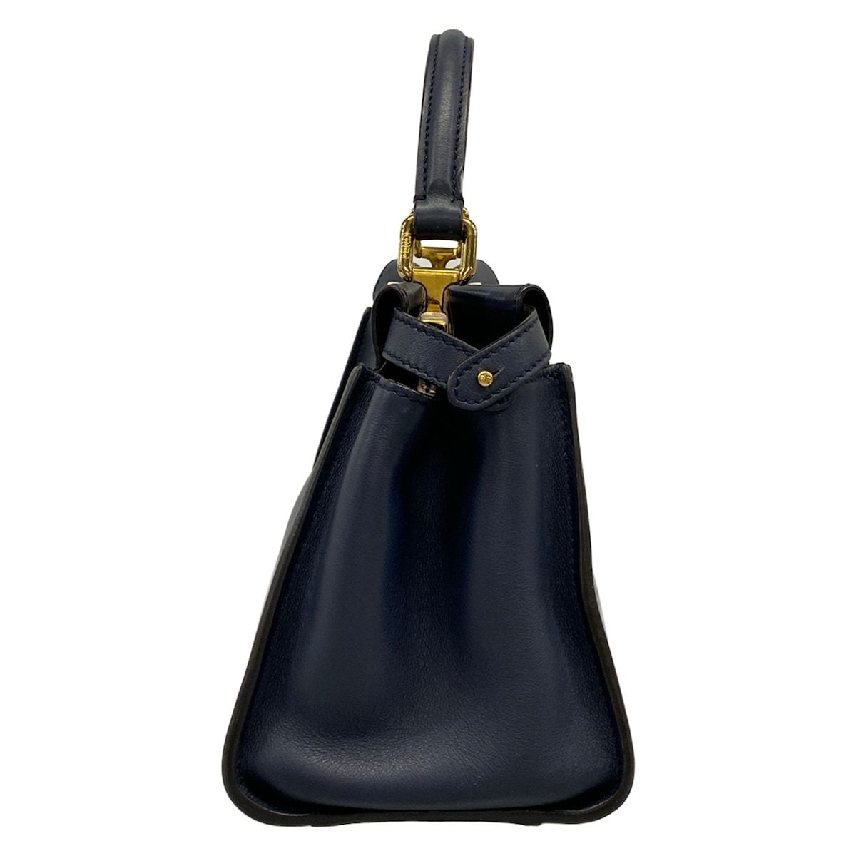 Fendi Handbag Peekaboo Iconic Small Dark Navy Inside Zucca Pattern Leather — view 2