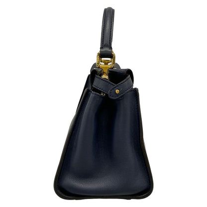 Fendi Handbag Peekaboo Iconic Small Dark Navy Inside Zucca Pattern Leather — view 2