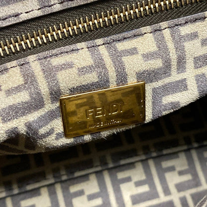 Fendi Handbag Peekaboo Iconic Small Dark Navy Inside Zucca Pattern Leather — view 9