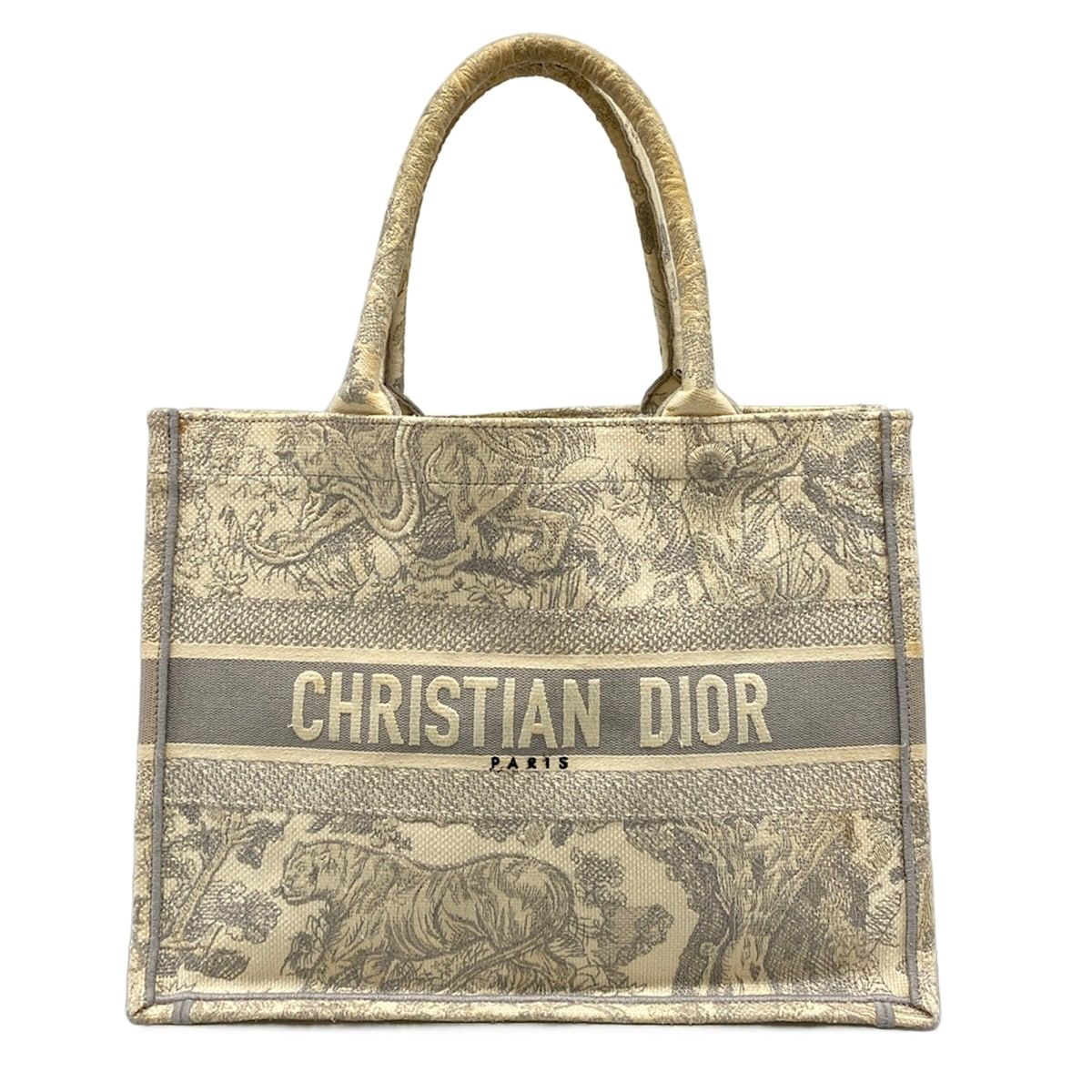 Dior Tote Book Vintage Small Ivory Light Gray Oblique