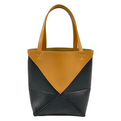 Loewe Tote Puzzle Fold Mini Black Warm Dessert Folding Bicolor — view 3