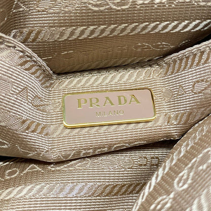 Prada Shoulder Bag Leather Light Pink Gold Strap Removable — view 9