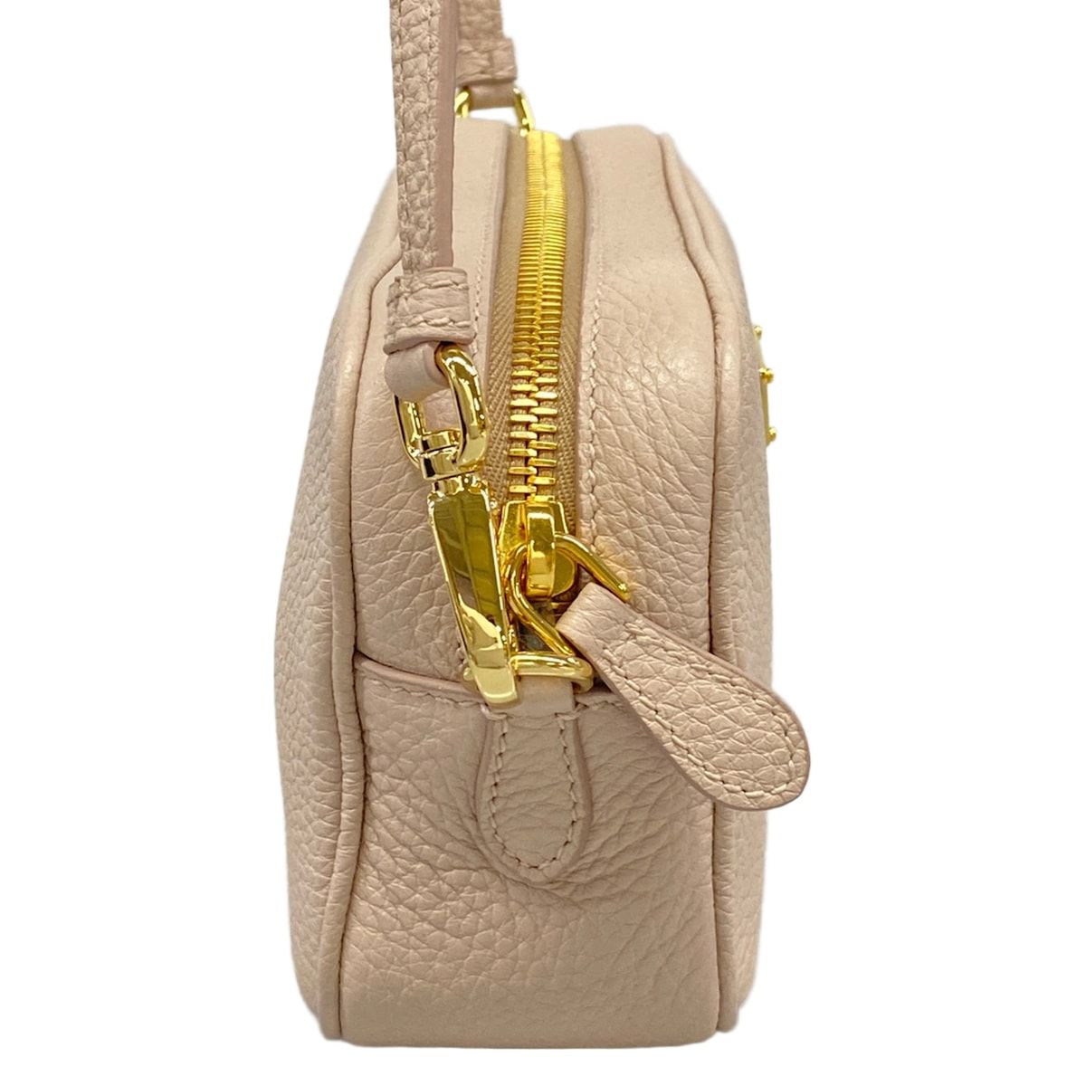 Prada Shoulder Bag Leather Light Pink Gold Strap Removable — view 2