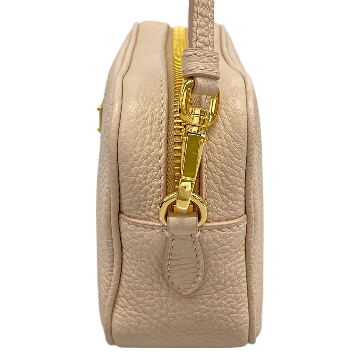 Prada Shoulder Bag Leather Light Pink Gold Strap Removable — view 4