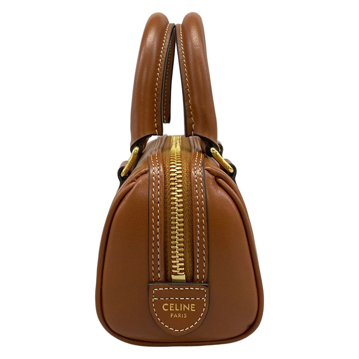 Celine Handbag Mini Boston Cuill Triomphe Tan — view 4