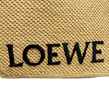 Loewe Tote Font Small Beige Brown Black Basket Embroidery Leather — view 9