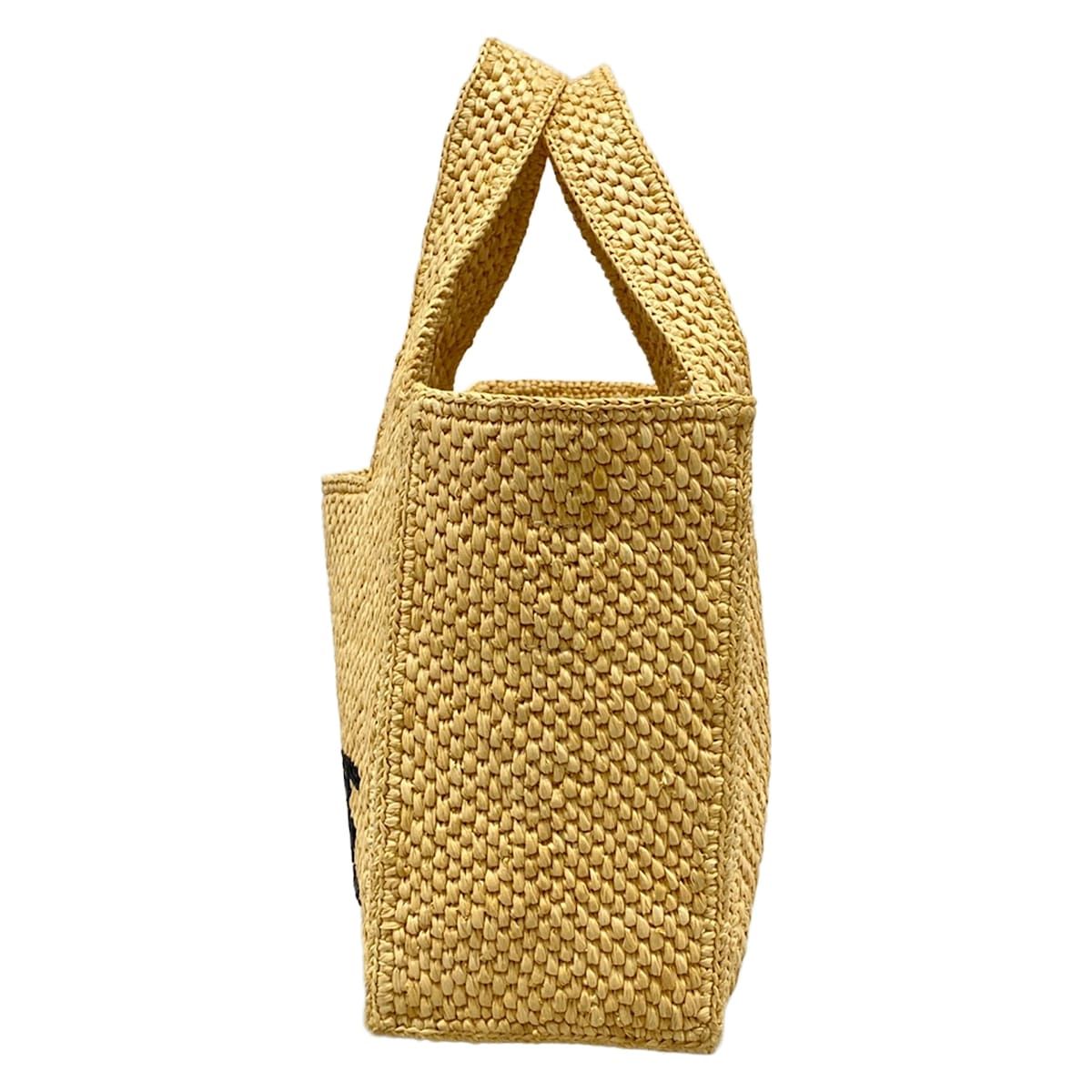 Loewe Tote Font Small Beige Brown Black Basket Embroidery Leather — view 4