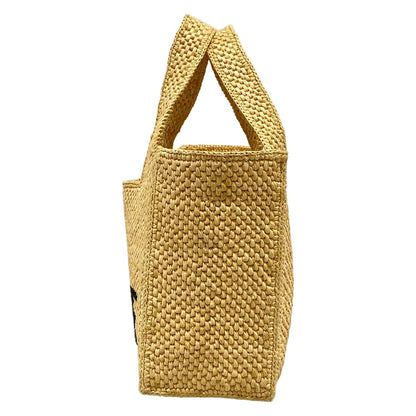 Loewe Tote Font Small Beige Brown Black Basket Embroidery Leather — view 4