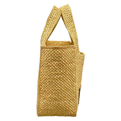 Loewe Tote Font Small Beige Brown Black Basket Embroidery Leather — view 2