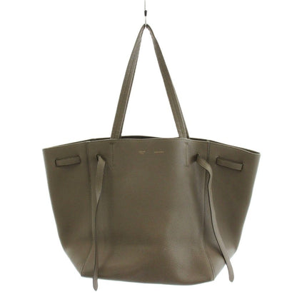 Celine Cabas Phantom Small with Tassel Tote Shoulder Bag Leather Gray