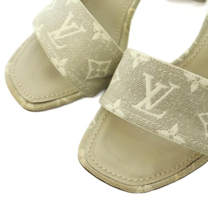 Louis Vuitton Silhouette Line Monogram Denim Strap Sandals Ankle Square — view 4