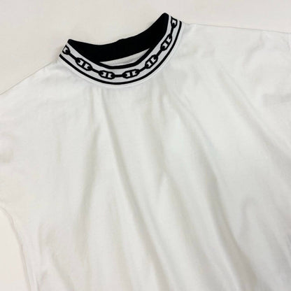 Hermes Chaine D'ancre Rib Knit Short Sleeve Top White Cotton Nylon Polyurethane — view 4