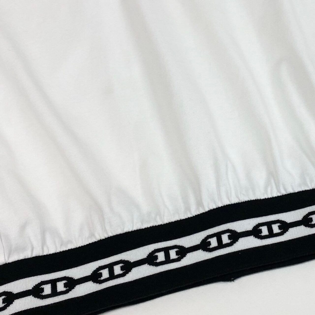 Hermes Chaine D'ancre Rib Knit Short Sleeve Top White Cotton Nylon Polyurethane — view 5