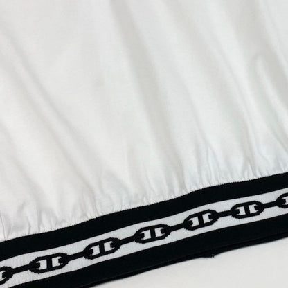 Hermes Chaine D'ancre Rib Knit Short Sleeve Top White Cotton Nylon Polyurethane — view 5